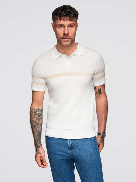 Ombre Clothing Cremefarbenes Herren-Poloshirt Ombre-Kleidung