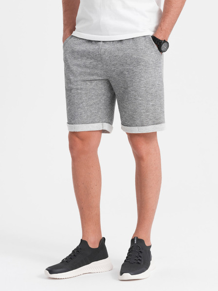 Ombre Clothing Graue gestromte Herren-Shorts Ombre Clothing