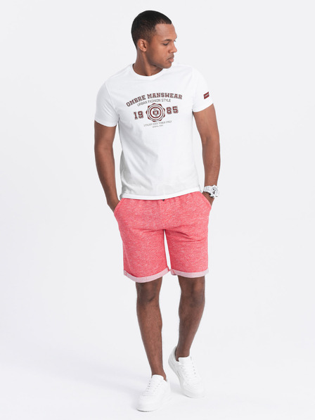 Ombre Clothing Rot gestreifte Shorts für Herren Ombre Clothing