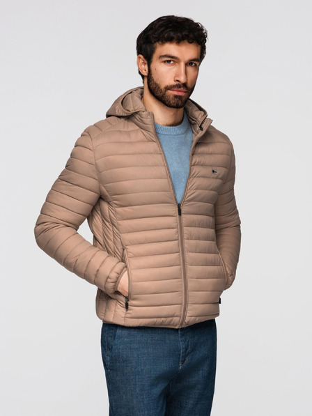 Ombre Clothing Beige Herren Steppjacke Ombre Clothing