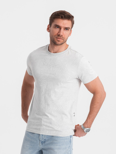 Ombre Clothing Hellgraues gemustertes Herren-T-Shirt Ombre Clothing