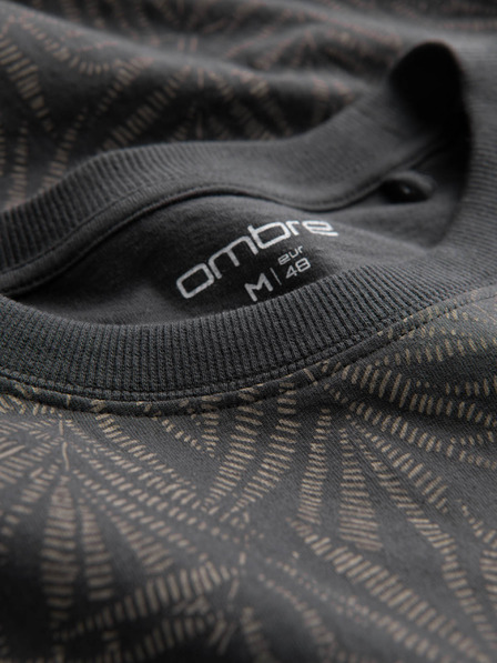 Ombre Clothing Dunkelgraues gemustertes T-Shirt für Männer Ombre Kleidung