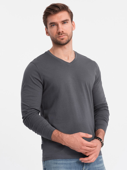 Ombre Clothing Dunkelgraues Herren-Basic-T-Shirt Ombre Clothing