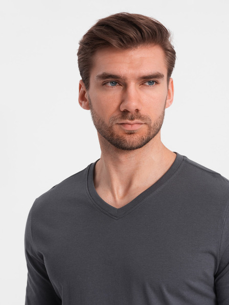 Ombre Clothing Dunkelgraues Herren-Basic-T-Shirt Ombre Clothing