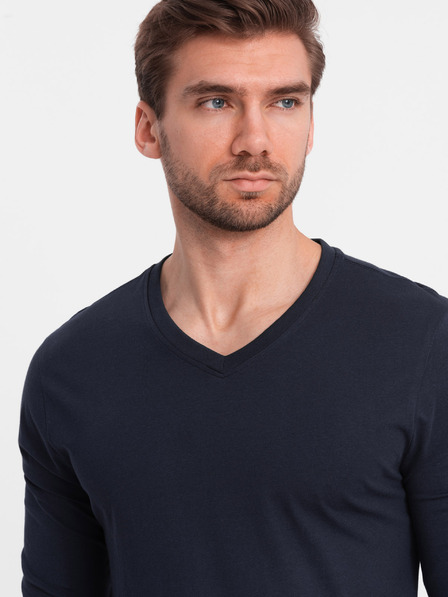 Ombre Clothing Dunkelblaues Herren-T-Shirt Ombre Clothing