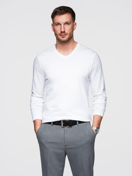 Ombre Clothing Weißes Herren Basic Shirt Ombre Kleidung