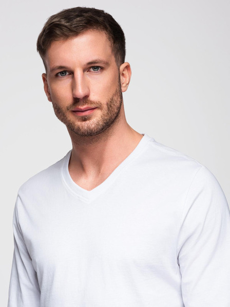 Ombre Clothing Weißes Herren Basic Shirt Ombre Kleidung