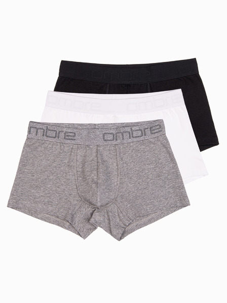 Ombre Clothing Dreier-Set Herren-Boxershorts in Grau, Weiß und Schwarz Ombre Clothing