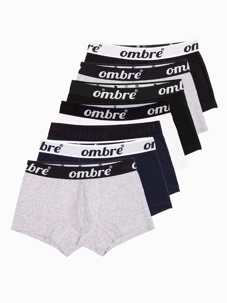Ombre Clothing Siebener-Set Herren-Boxershorts in Grau, Dunkelblau, Weiß und Schwarz Ombre Clothing