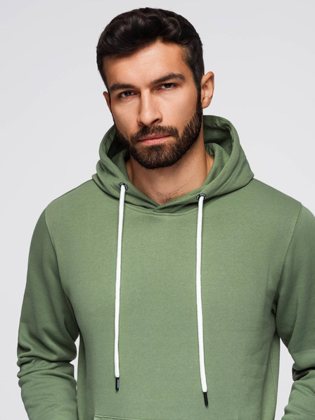 Ombre Clothing Grünes Herren-Kapuzensweatshirt Ombre Clothing