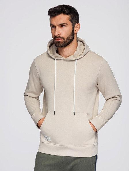 Ombre Clothing Beige Herren-Kapuzenpulli mit Kapuze Ombre Clothing
