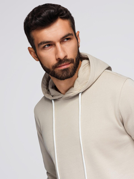 Ombre Clothing Beige Herren-Kapuzenpulli mit Kapuze Ombre Clothing