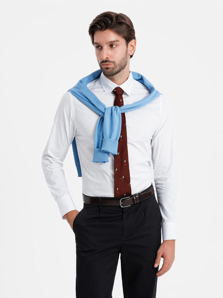 Ombre Clothing Weißes Herrenhemd aus Baumwolle Ombre Clothing