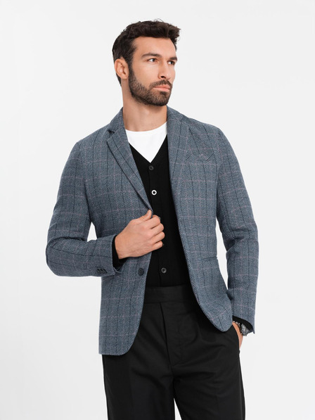 Ombre Clothing Grauer Herren-Jacquard-Blazer Ombre-Kleidung