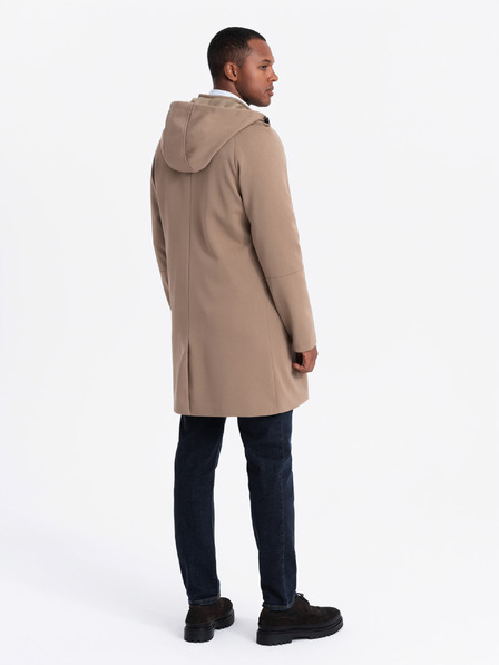 Ombre Clothing Brauner Herrenmantel mit Kapuze Ombre Kleidung