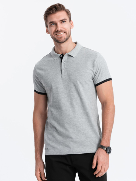 Ombre Clothing Graues Herren-Poloshirt Ombre Clothing