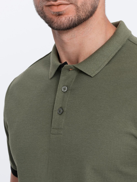 Ombre Clothing Grünes Herren-Poloshirt Ombre Clothing