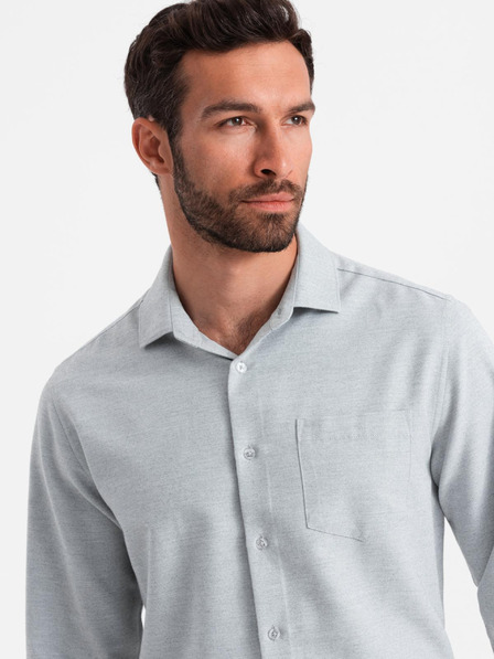 Ombre Clothing Hellgraues Herrenhemd brindle Ombre Clothing