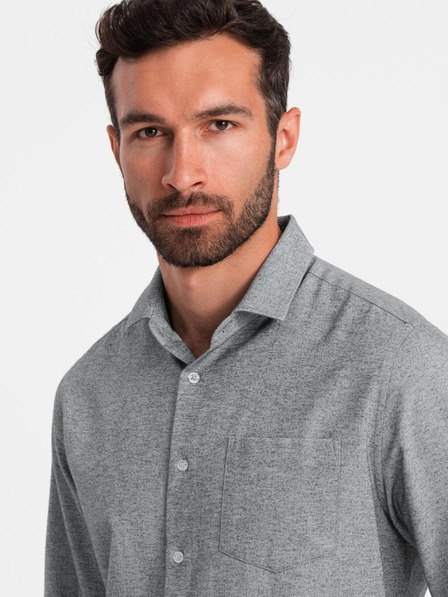 Ombre Clothing Hellgraues Herrenhemd brindle Ombre Clothing