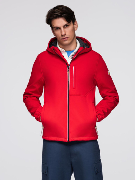 Ombre Clothing Rote Herren-Softshell-Jacke Ombre Clothing