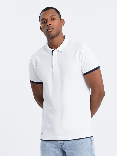 Ombre Clothing Weißes Herren-Poloshirt Ombre Clothing