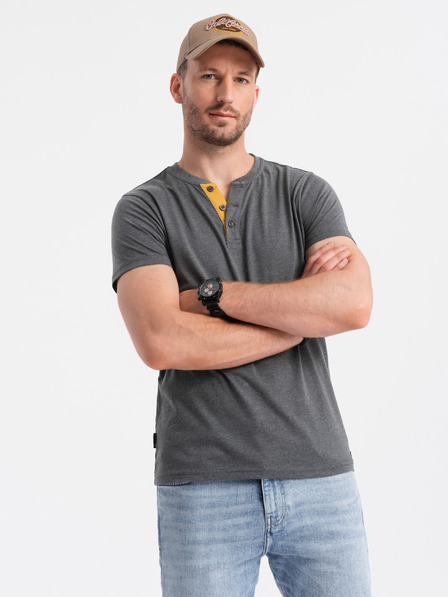 Ombre Clothing Graues Herren-T-Shirt mit Rundhalsausschnitt Ombre Clothing