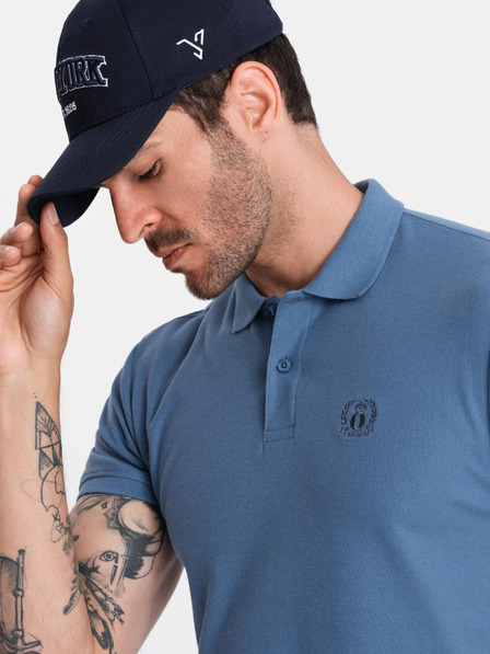 Ombre Clothing Blaues Herren-Poloshirt Basic Ombre Clothing