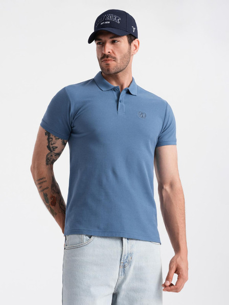 Ombre Clothing Blaues Herren-Poloshirt Basic Ombre Clothing