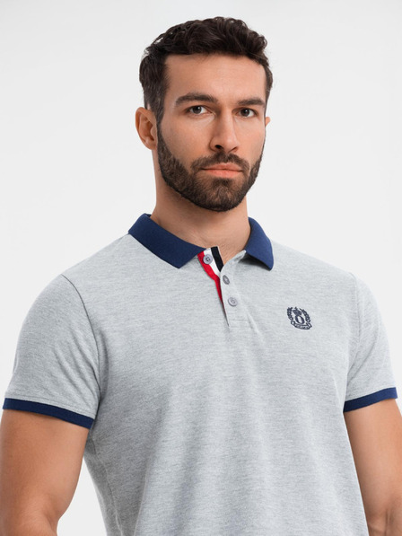 Ombre Clothing Graues Herren-Poloshirt Ombre Clothing
