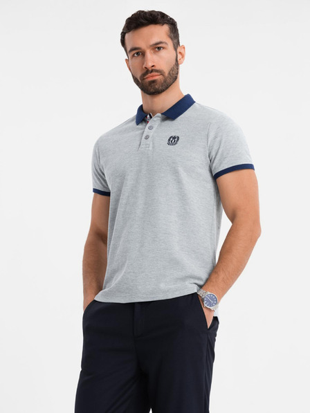 Ombre Clothing Graues Herren-Poloshirt Ombre Clothing