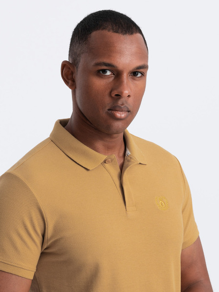 Ombre Clothing Senffarbenes Herren-Poloshirt Ombre Clothing