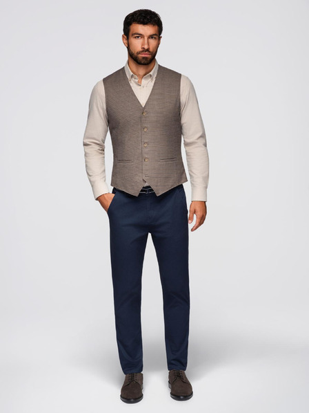 Ombre Clothing Dunkelblaue Herren-Chinohose mit Ziergürtel Ombre Clothing