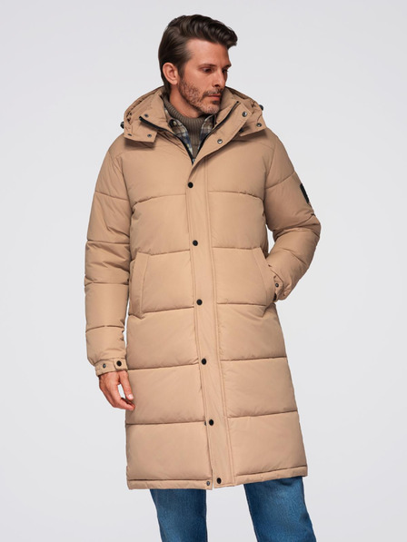 Ombre Clothing Lange Parka-Steppjacke für Herren mit abnehmbarer Kapuze Ombre Clothing
