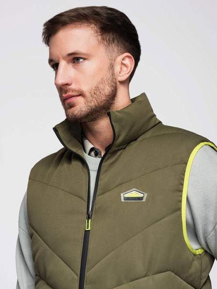 Ombre Clothing Herren Steppweste mit Neon-Akzenten Ombre Clothing