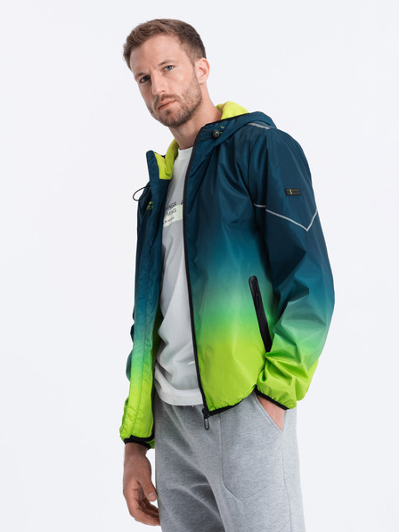 Ombre Clothing Grüne und petrolfarbene Herren-Sportjacke von Ombre Clothing