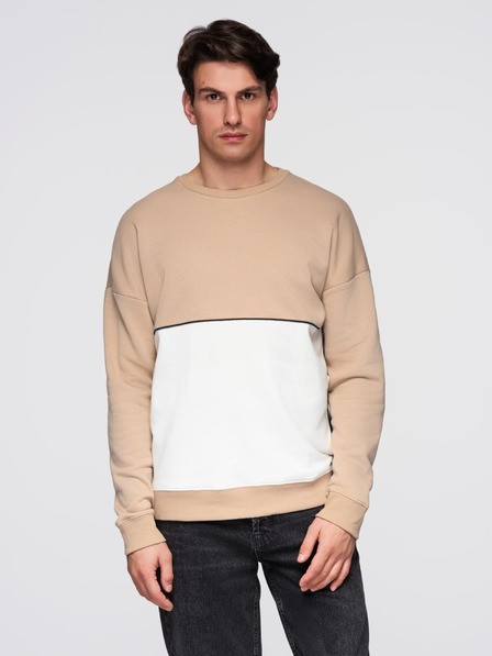 Ombre Clothing Weiß-beiges Herren-Sweatshirt Ombre Clothing