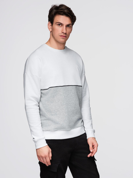 Ombre Clothing Graues und weißes Herren-Sweatshirt Ombre Clothing