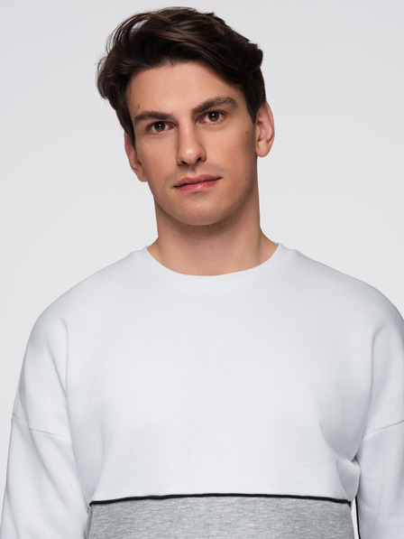 Ombre Clothing Graues und weißes Herren-Sweatshirt Ombre Clothing