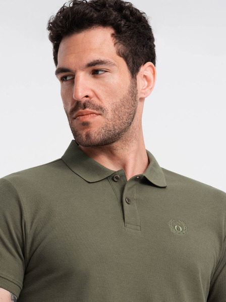 Ombre Clothing Grünes Herren-Poloshirt Basic Ombre Clothing