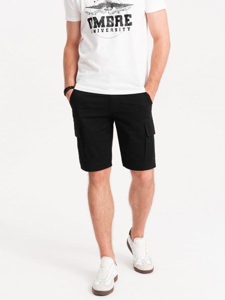 Ombre Clothing Schwarze Herren Cargo-Shorts Ombre Clothing