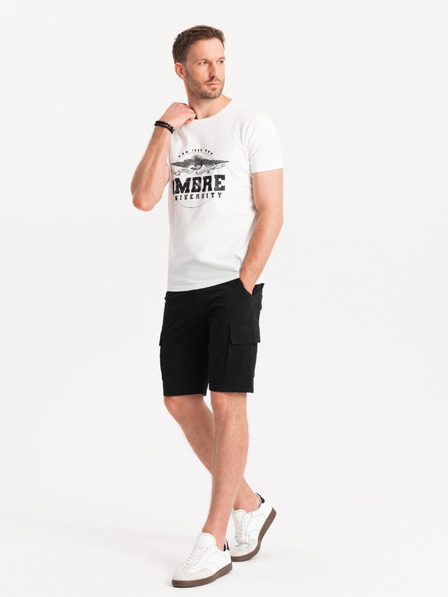 Ombre Clothing Schwarze Herren Cargo-Shorts Ombre Clothing