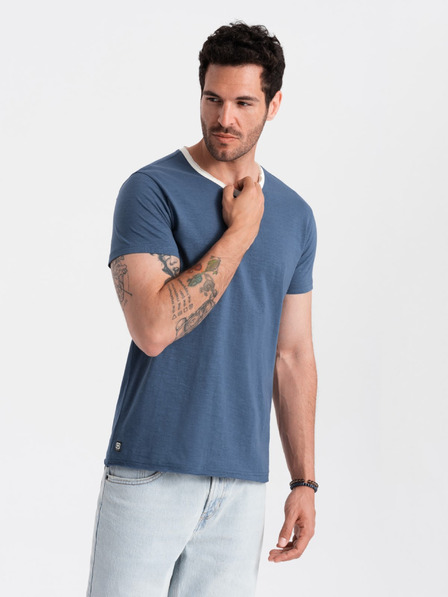 Ombre Clothing Dunkelblaues Herren-T-Shirt Ombre Clothing
