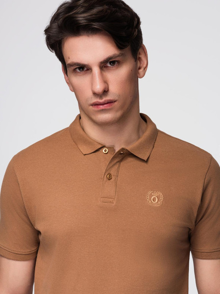 Ombre Clothing Braunes Herren-Poloshirt Ombre Clothing