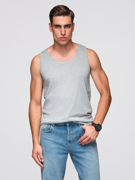 Ombre Clothing Graues Herren Baumwoll-Basic-Tank-Top Ombre Clothing