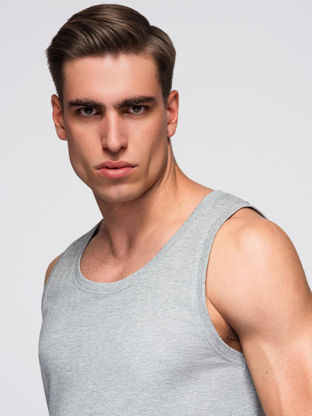 Ombre Clothing Graues Herren Baumwoll-Basic-Tank-Top Ombre Clothing
