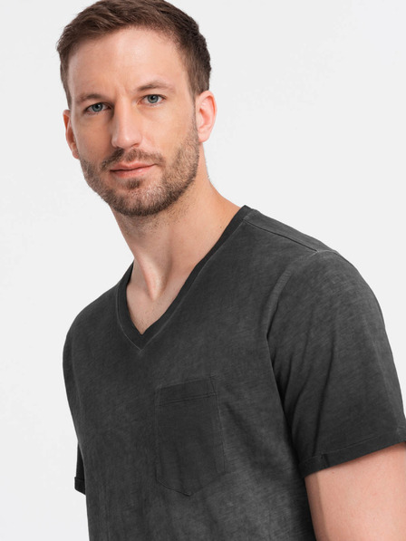 Ombre Clothing Schwarzes gestreiftes Herren-T-Shirt Ombre Clothing