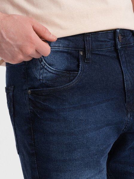 Ombre Clothing Dunkelblaue Herren Denim Shorts Ombre Clothing