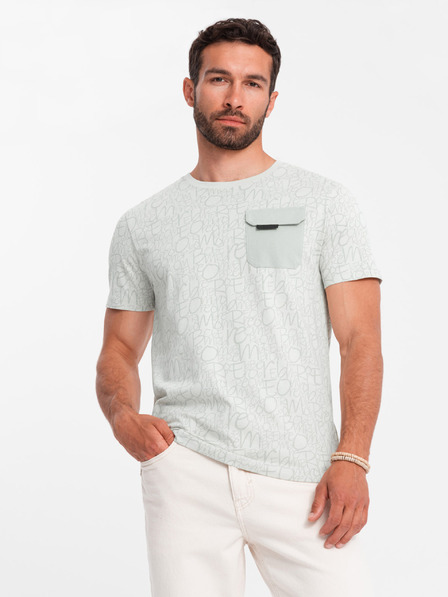 Ombre Clothing Hellgrünes Herren-Taschen-T-Shirt Ombre Clothing