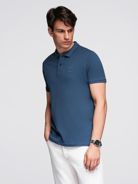Ombre Clothing Blaues Herren-Poloshirt Basic Ombre Clothing