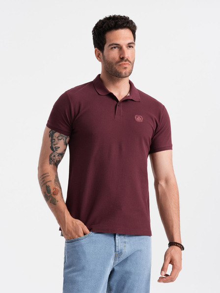 Ombre Clothing Burgunderfarbenes Herren-Poloshirt Ombre Clothing